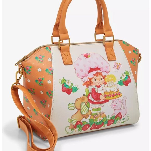 Loungefly Strawberry Shortcake Satchel Strawberry Shortcake & Friends Purse Bag - Picture 2 of 4